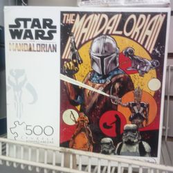 Buffalo Games 500-piece Star Wars: The Mandalorian jigsaw puzzle. 