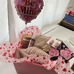 Pink Valentine Gift Basket Purse Valentines