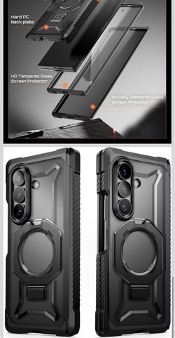 SUPCASE for Galaxy Z Fold 8 Ultra Case, Glass & Privacy Screen Protectors Compatible with MagSafe, Built-in Magnetic Stand, Hinge Coverage, Anti-Slip
