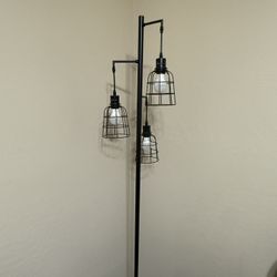 Industrial 3- light floor lamp.