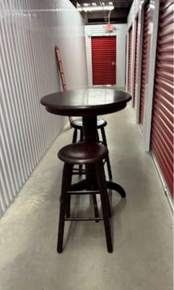 HIGH TOP BAR TABLE AND TWO STOOLS SET