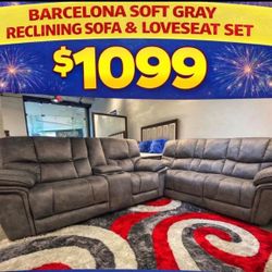 COMFY NEW BARCELONA RECLINING SOFA AND LOVESEAT SET ON SALE ONLY $1099. IN STOCK SAME DAY DELIVERY 🚚 EASY FINANCING 