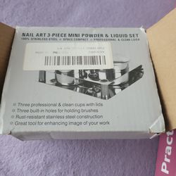 Nail art 3 piece mini powder & liquid set