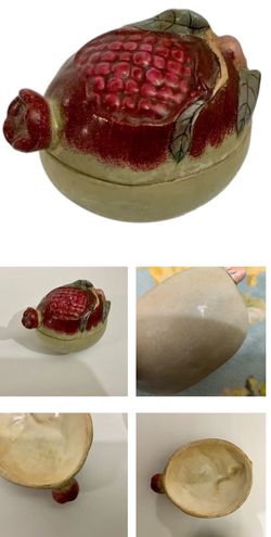 Antique pomegranate ceramic tea pot