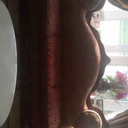 Antique Couches And Marble Coffee Table And Side Tables