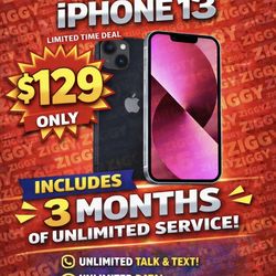 Apple iPhone 13 with 90 days unlimited everything included