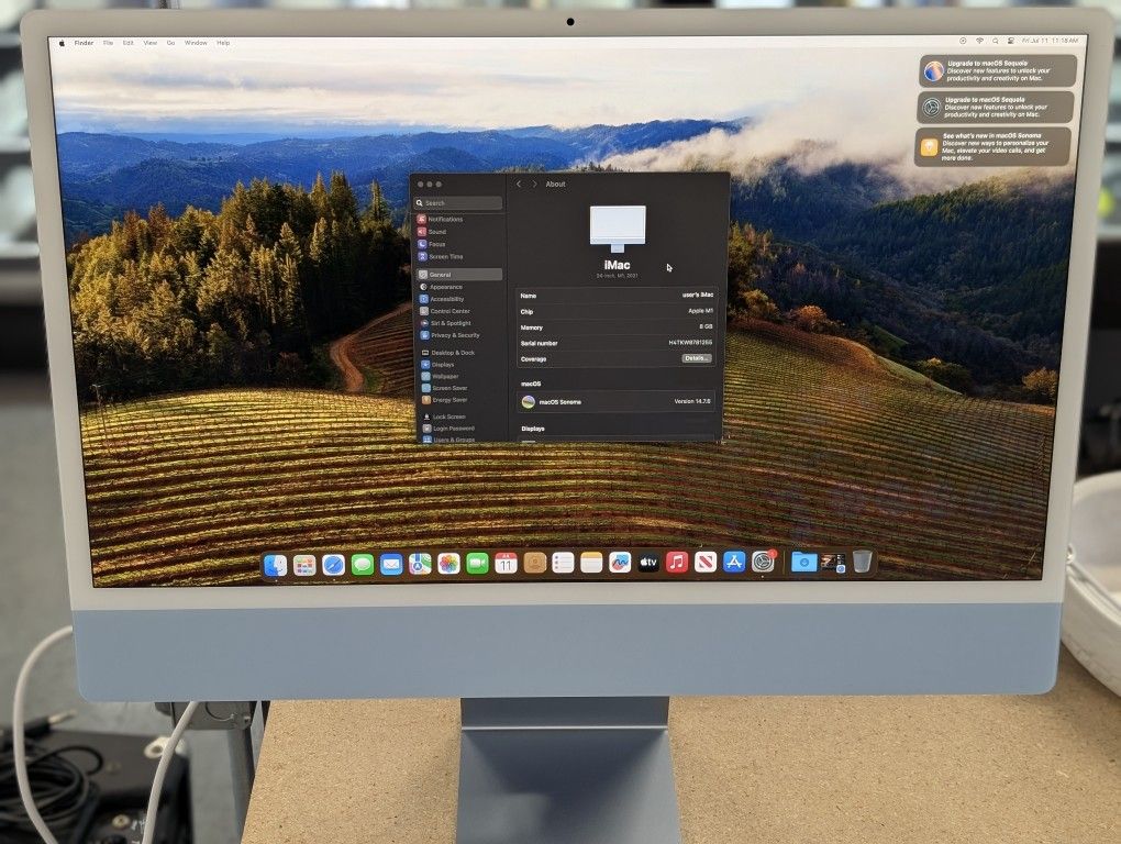 I-Mac 2021 W/ M1 Chip, 256gb SSD, 8gb Ram