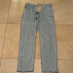 Levis 505 Jeans Mens 31x32 Regular Fit Light Wash Workwear Casual NWT