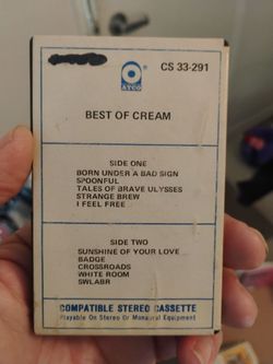 Vintage 1970 best of cream cassette tape