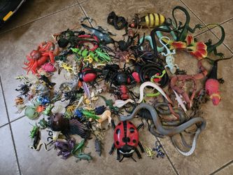 Toy insects, sea creatures and lizards