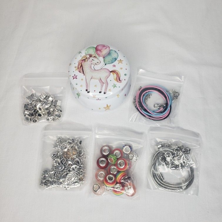 New Diy Charm Bracelet Making Set For Teen Girls - Unicorn