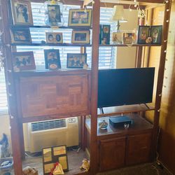 Wooden Bookshelf/ Cabinet  W/ Adjustable Shelves