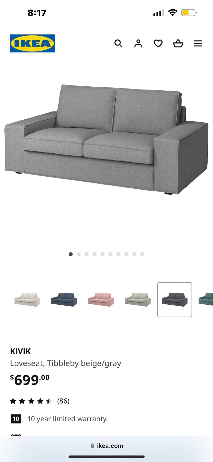 IKEA Sofa With Ottoman 