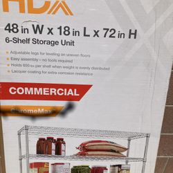 New Metal Rack Commercial 72”x48”x18”
