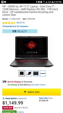 Rx 580 Hp Omen I7 7700hq HP OMEN By HP Laptop Intel Core I7