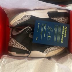 Jordan 3 Black Cements Size 9 Great Cond Authentic 