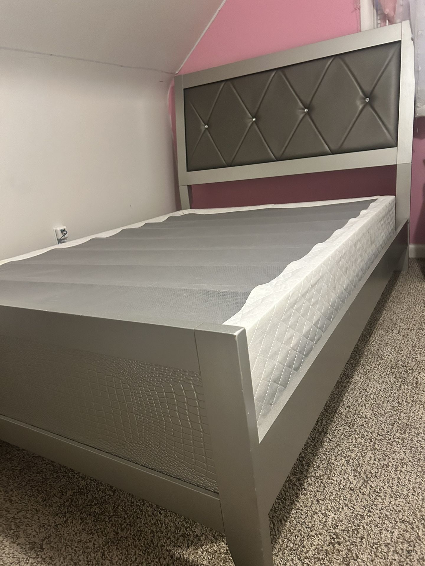 Full Size Grey Bed Frame