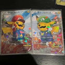 Mario & Luigi Pikachu Pokemon Cards