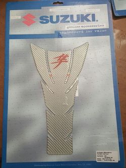 Hayabusa silver carbon fiber gas tank guard OEM