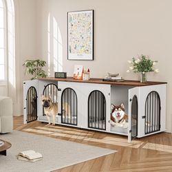 71" Large Dog Crate Furniture for 2 Dogs