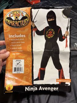 Ninja Avenger Halloween Costume Child’s Size 8-10 $12