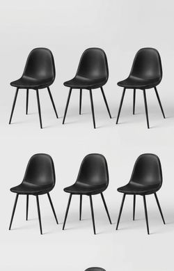 ⁠Set of 3 T Modern Black Dining Chairs