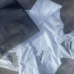 White Essientals Hoodie Size Med