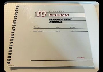 10 Column Business Disbursement Journal - Unused $10