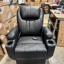 ❤️Flamaker Power Lift Recliner Chair PU Leather with Massage for Elderly Ergonomic Lounge Chair 