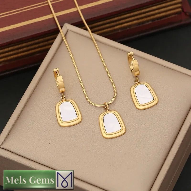 🎊SALE🎊 18k Gold Plated Geometric Color Block Jewelry Set