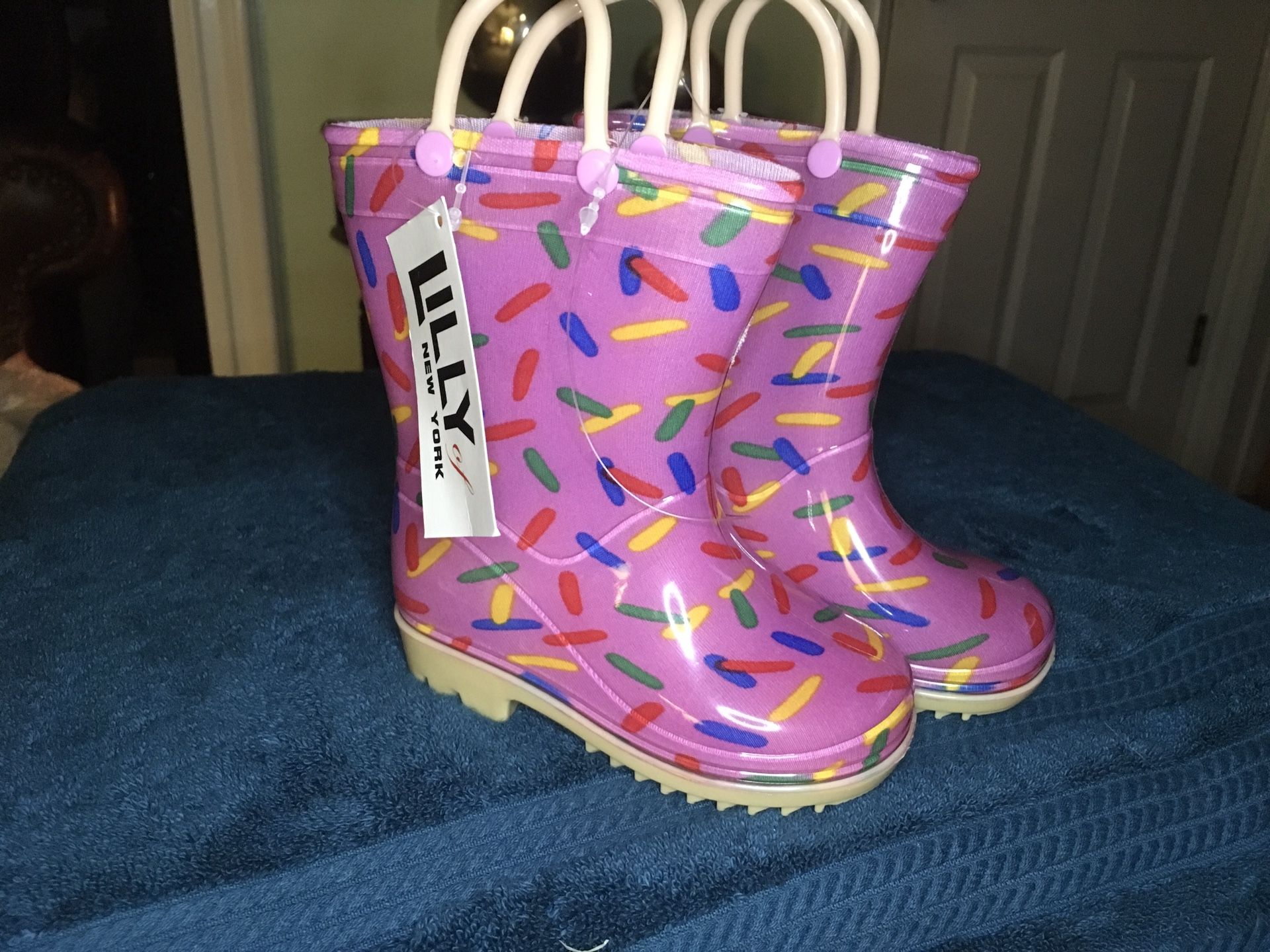 NEW Lily New York Toddler Girls Pink Sprinkles Rain Boots sizes available T5, T6, T9, Inglewood available 90301
