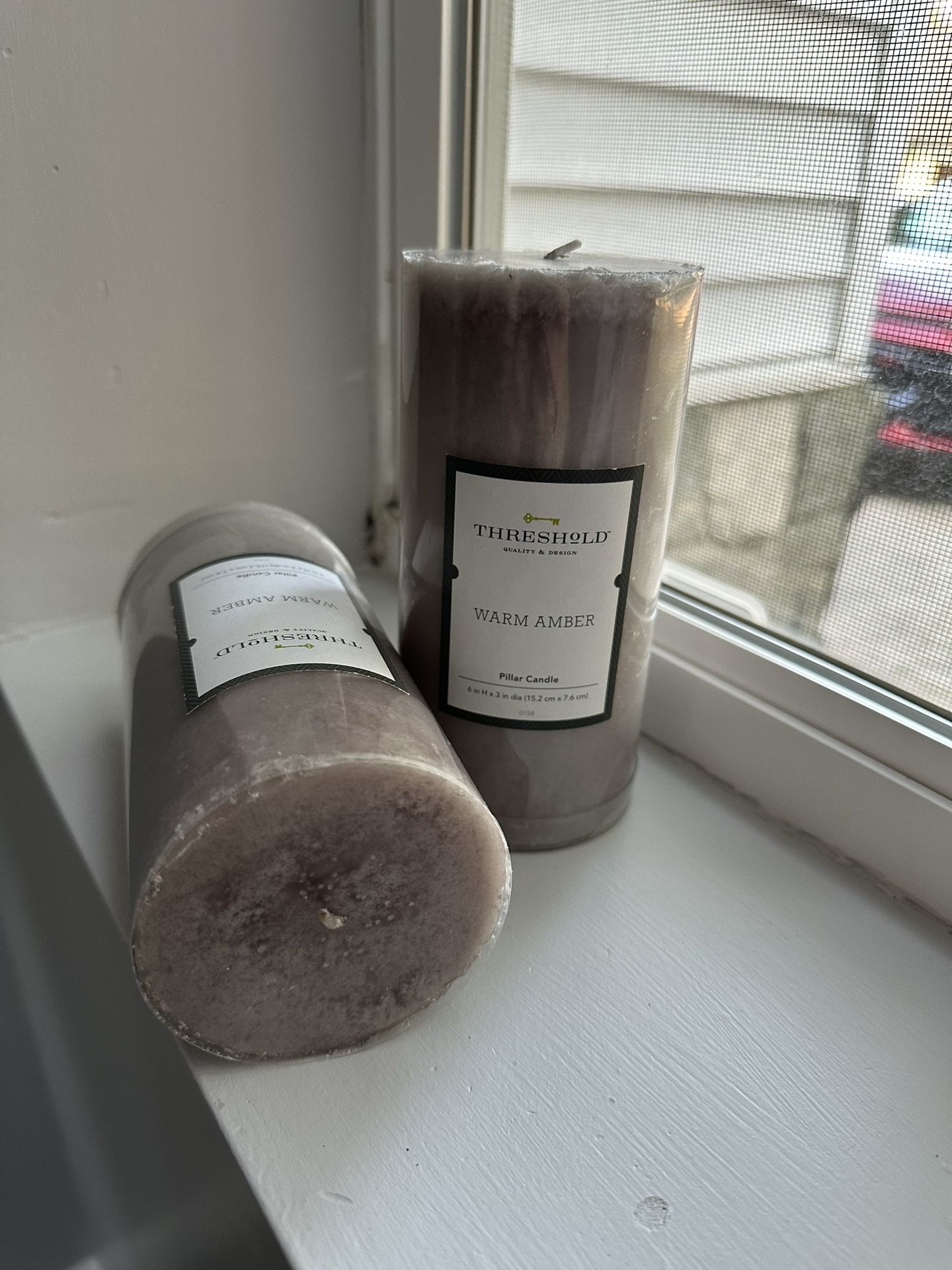 BRAND NEW THRESHOLD WARM AMBER PILLAR CANDLE $5 EACH