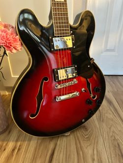 Semi-Hollow Body Electric Guitar Red Burst