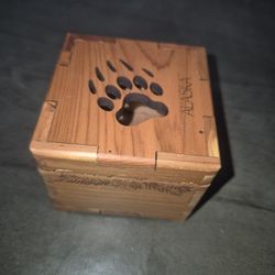 Carved WYTM Bear Claw Cedar Wooden Box