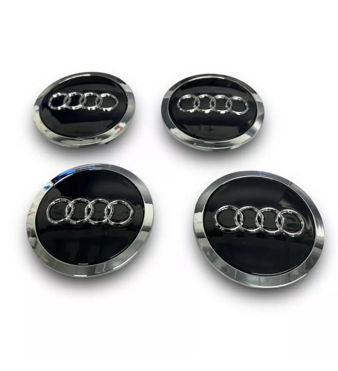 Audi 69mm Black Chrome Wheel Rim Center Hub Caps Set(4pcs)