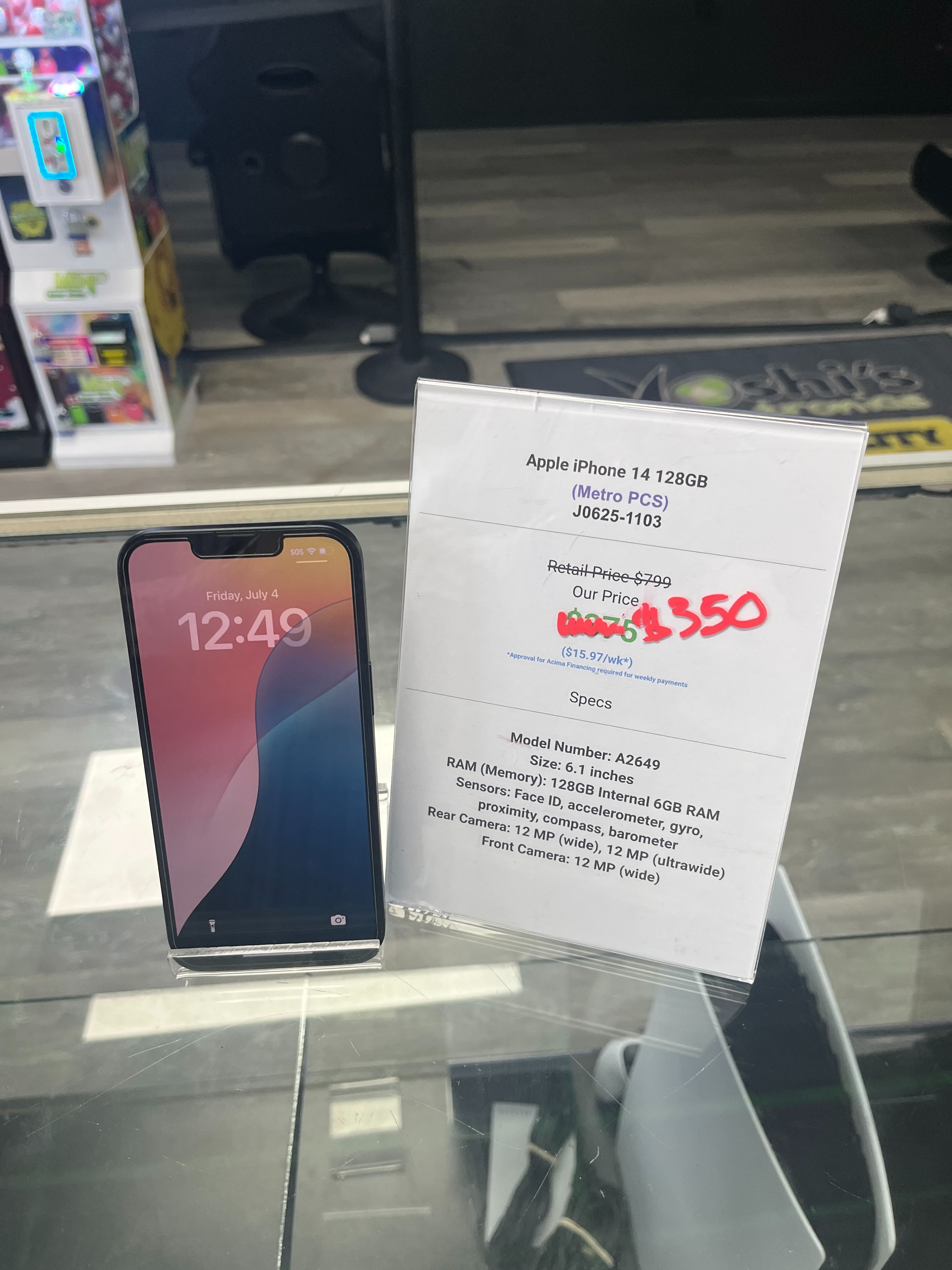 iPhone 14 128GB Metro PCS Midnight J0625-1103