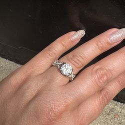 Simulated Diamond Sterling Silver Engagement Ring 