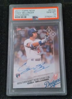 2017 Topps Now Cody Bellinger SP 12/99 Autograph Rookie Card PSA 10