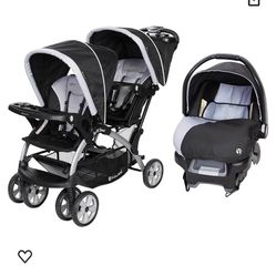 Double Stroller And Car Seat With Base
