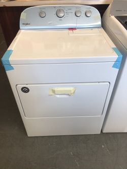 New scratch and dent whirlpool dryer. 1 year warranty