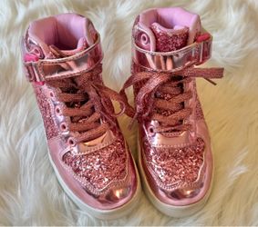 Pink Glitter Girl High Tops *Size 12
