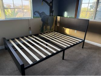 Full size bed frame with full size mattress