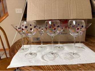 Pampered Chef polka dot Martini & wine glasses