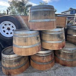 Wine Barrel Planters - $40