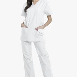 Dickies EDS Essentials Scrubs, V-Neck Womens DK
