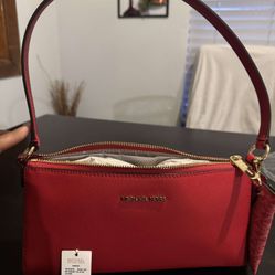Michael Kors Red Leather Bag
