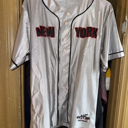 WWF WWE New York Times Square Baseball Jersey Shirt 2001 Vintage Classic Used WF