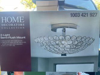 BRAND NEW 2-Light Semi-Flush Mount crystal light w/free new bulbs
