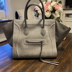 Celine Phantom Croc Embossed Luggage Bag Authentic With Dust Bag