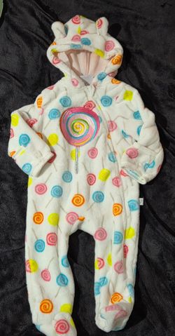 Baby zip up lollipop bear hoodie suit